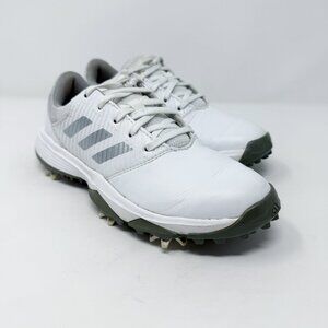 Adidas White Leather Golf Shoes Boys Size 2 EUC Lace Up
